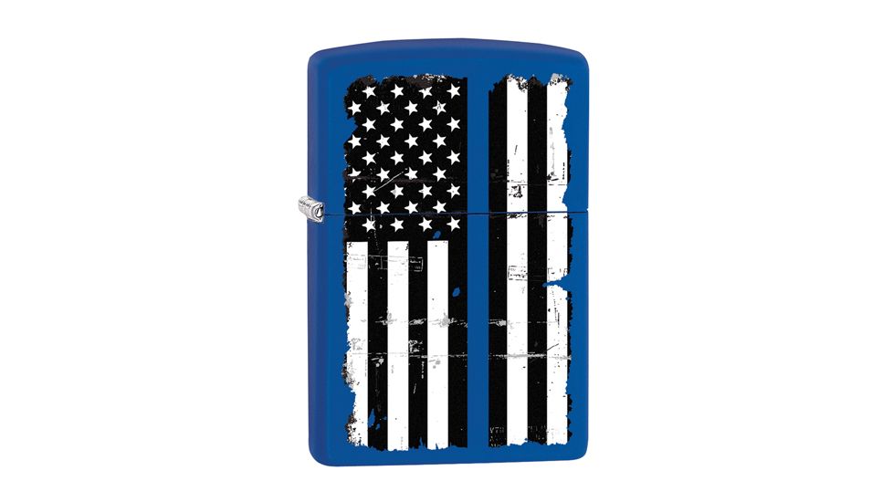 Zippo Police/Thin Blue Line - Royal Blue Matte, 86-05482