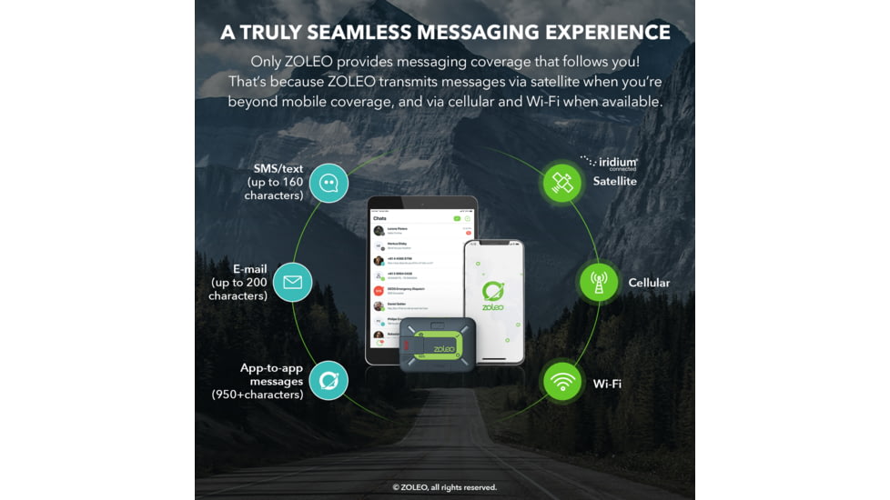 ZOLEO Satellite Communicator, Black/Green, ZL1000