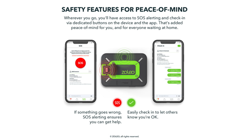 ZOLEO Satellite Communicator, Black/Green, ZL1000