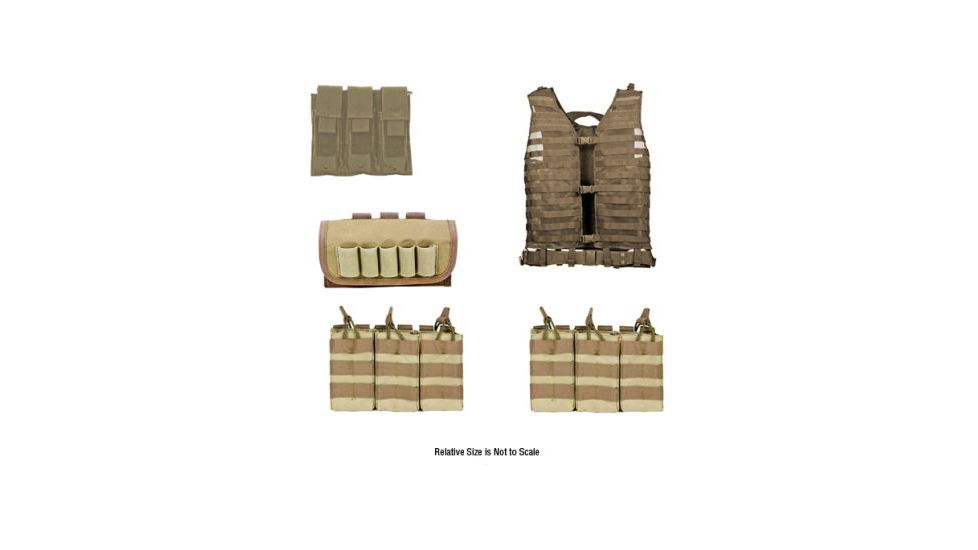 Zombie Dead Ops Kit, Tan - with Vest and 4 Pouches KZCMS4T