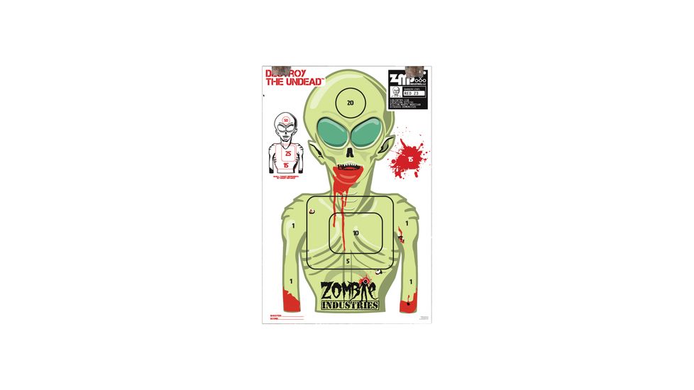 Zombie Industries Marty Martian Alien Zombie Standard Paper Indoor Targets 18x24 Inch 10 Per Package