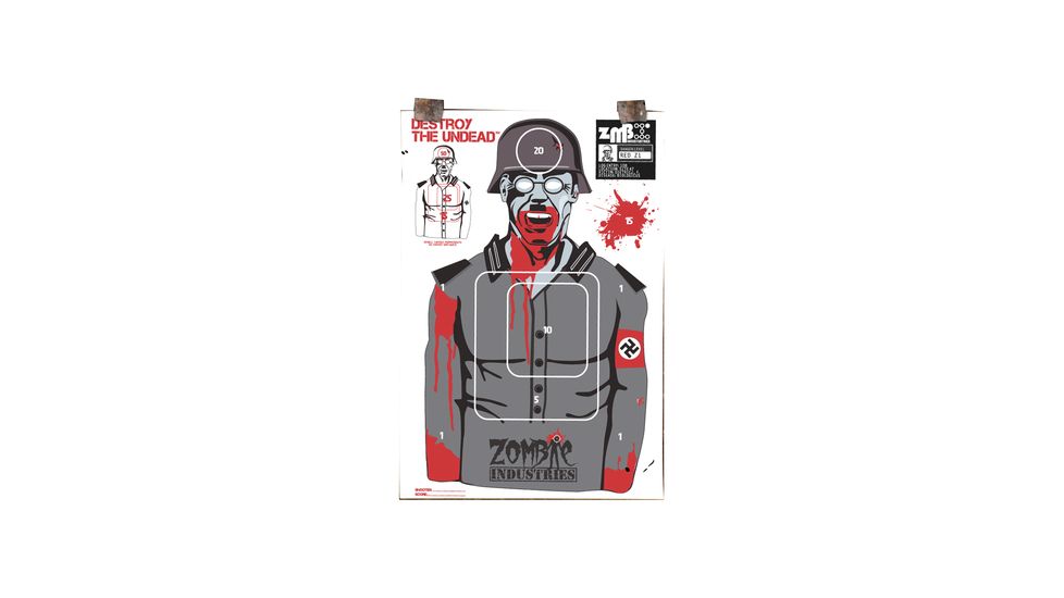 Zombie Industries Nazi Zombie Standard Paper Indoor Targets 18x24 Inch 100 Per Package