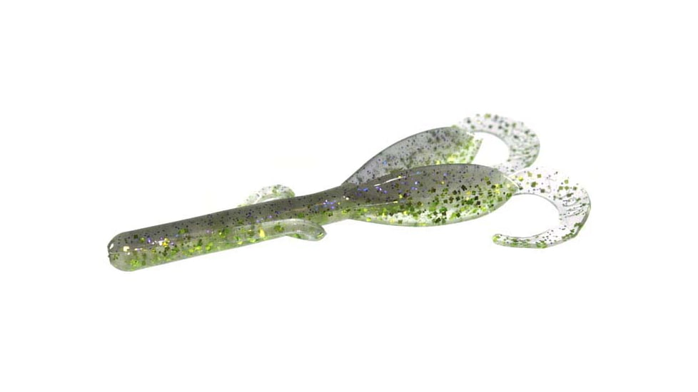 Zoom Baby Brush Hog Creature Bait, 12 Pack, 4in, Electric Shiner, 042390X