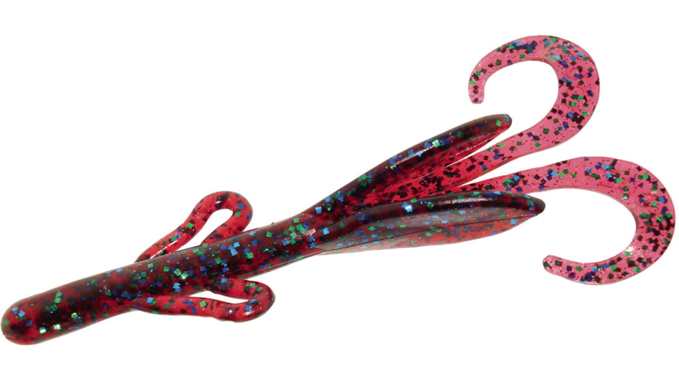 Zoom Baby Brush Hog Creature Bait, 12 Pack, 4in, Plum Apple, 042113X