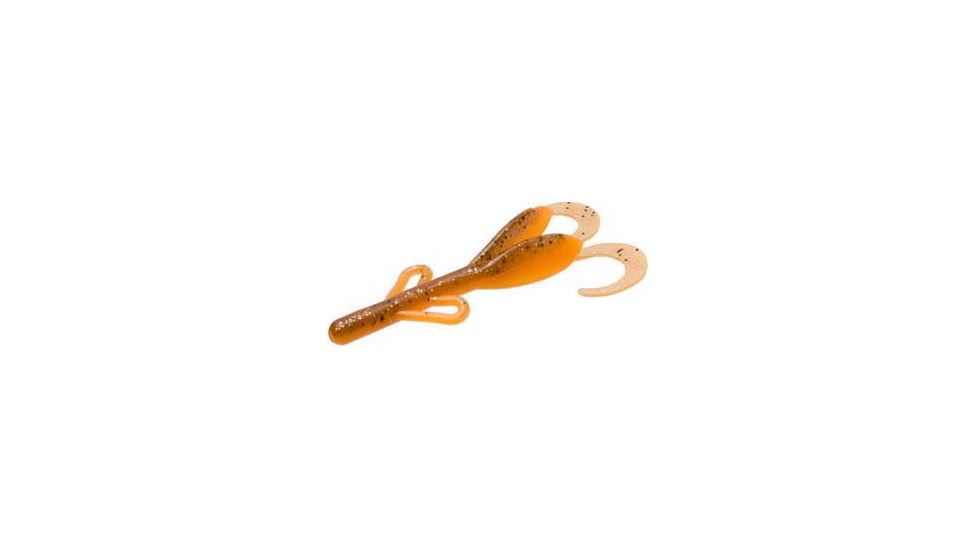 Zoom Baby Brush Hog Creature Bait, 12 Pack, 4in, Pumpkin Spice, 042268X