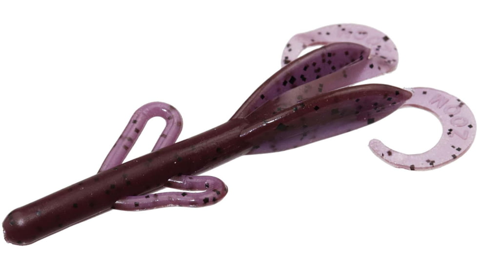 Zoom Baby Brush Hog Creature Bait, 12 Pack, 4in, Purple Pumpkin, 042432X