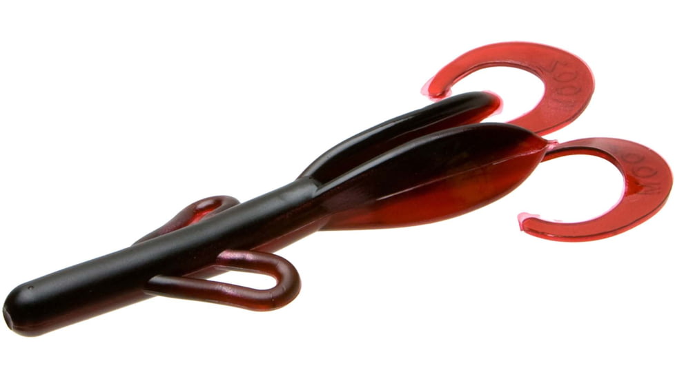 Zoom Baby Brush Hog Creature Bait, 12 Pack, 4in, Red Shad, 042029X
