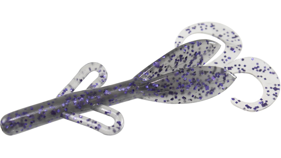 Zoom Baby Brush Hog Creature Bait, 12 Pack, 4in, Smoke Purple, 042010X