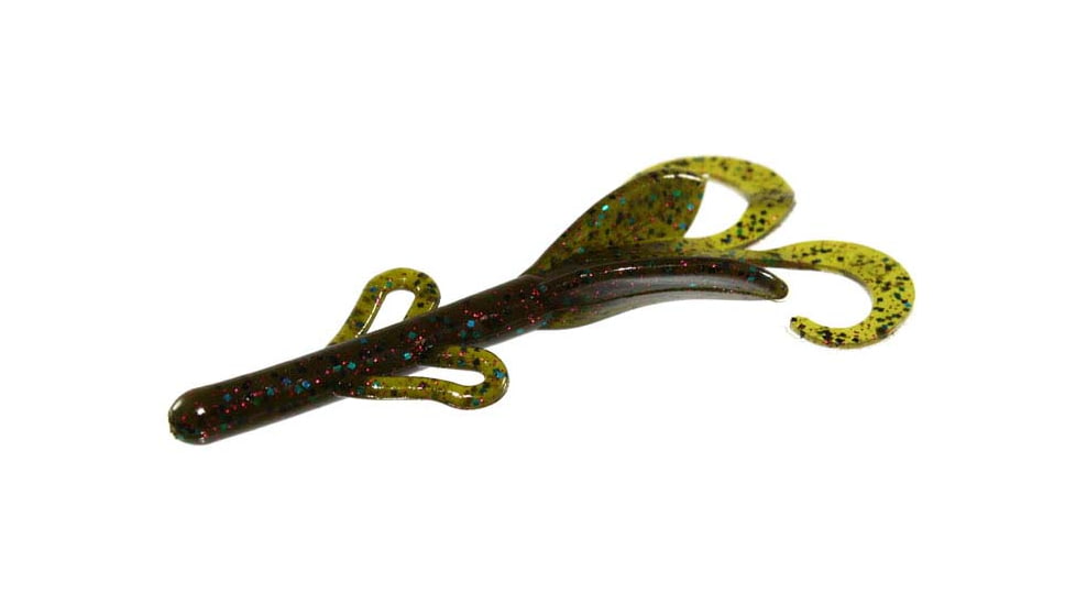 Zoom Baby Brush Hog Creature Bait, 12 Pack, 4in, Tilapia, 042394X