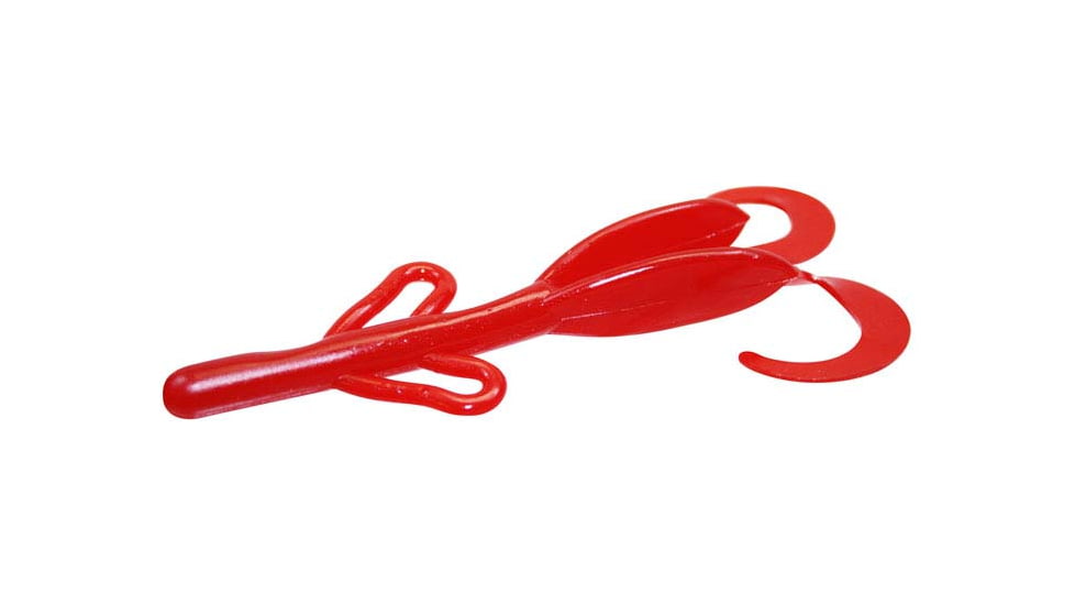 Zoom Baby Brush Hog Creature Bait, 12 Pack, 4in, Tomato No Seed, 042230X