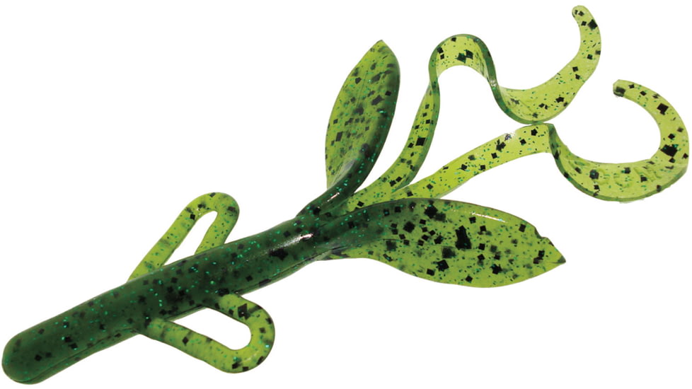 Zoom Baby Brush Hog Creature Bait, 12 Pack, 4in, Watermelon Green, 042240X