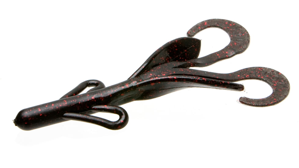Zoom Brush Hog Creature Bait, 8 Pack, 6in, Black Red Glitter, 022001X