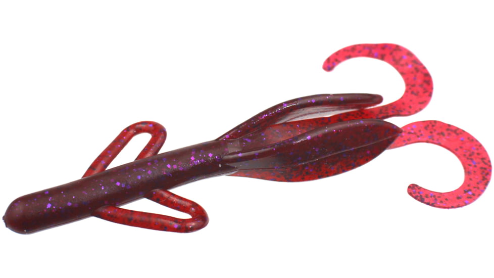 Zoom Brush Hog Creature Bait, 8 Pack, 6in, Cranberry, 022431X