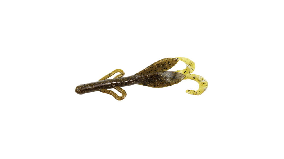 Zoom Brush Hog Creature Bait, 8 Pack, 6in, Green Pumpkin Gold, 022303X