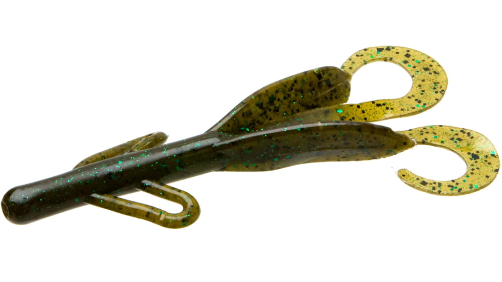 Zoom Brush Hog Creature Bait, 8 Pack, 6in, Green Pumpkin Green, 022184X