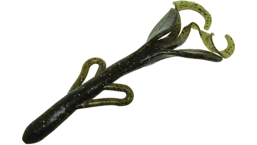 Zoom Brush Hog Creature Bait, 8 Pack, 6in, Green Pumpkin Magic, 22284