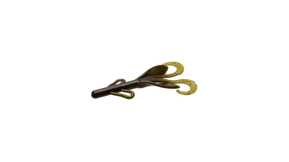 Zoom Brush Hog Creature Bait, 8 Pack, 6in, Green Pumpkin Purple, 022248X