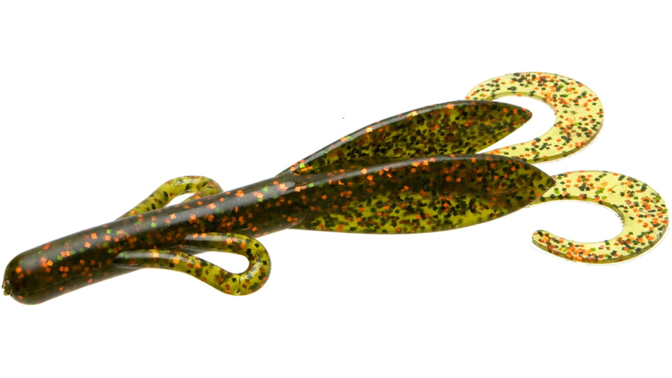 Zoom Brush Hog Creature Bait, 8 Pack, 6in, Watermelon Green Orange, 22216