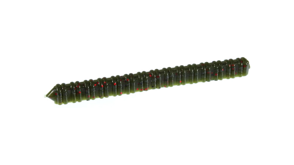 Zoom Centipede Finnesse Worm, 20 Pack, 4in, Avocado, 007147X