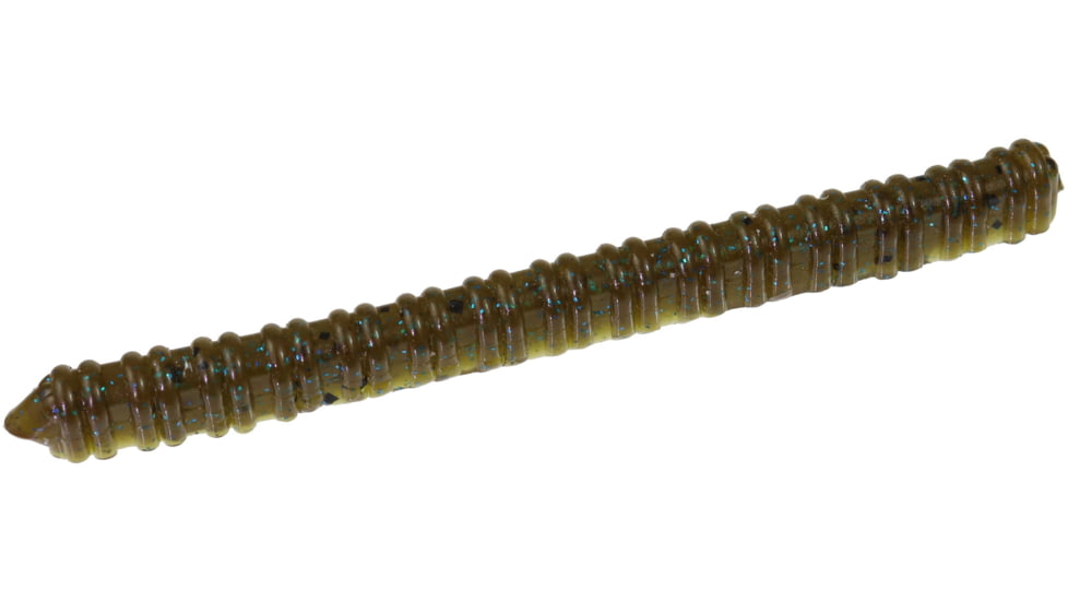Zoom Centipede Finnesse Worm, 20 Pack, 4in, Green Pumpkin Blue, 007239X