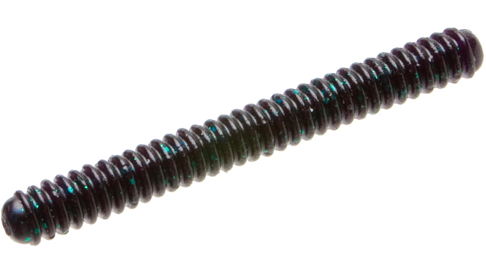 Zoom Double Ringer Finesse Worm, 15 Pack, 4in, Junebug, 052005X