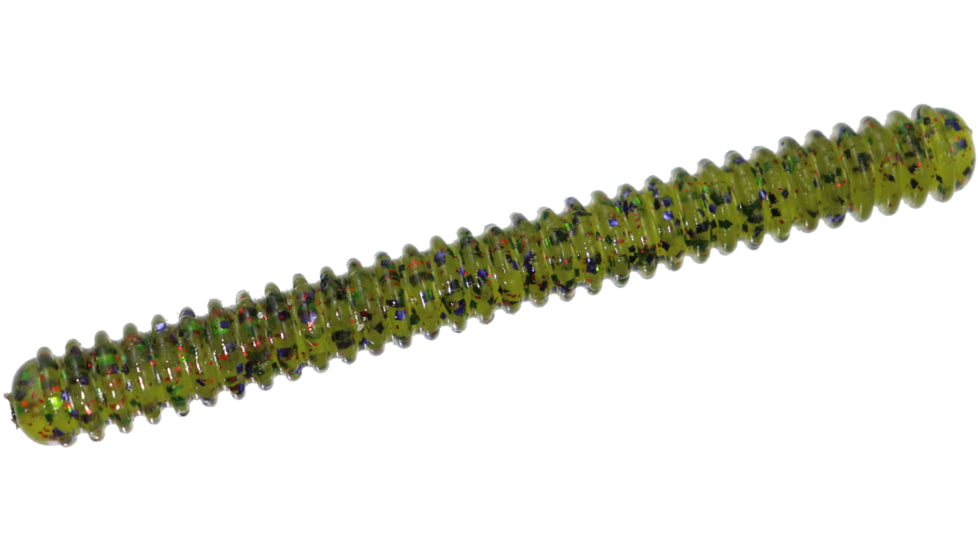 Zoom Double Ringer Finesse Worm, 15 Pack, 4in, Watermelon Candy Red, 052281X