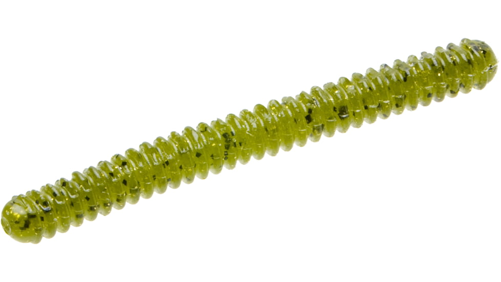 Zoom Double Ringer Finesse Worm, 15 Pack, 4in, Watermelon Gold Glitter, 52141