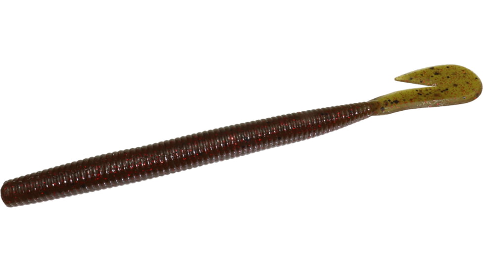 Zoom Mag U-V Speed Worm, 8 Pack, 7in, Green Pumpkin Red, 113202X