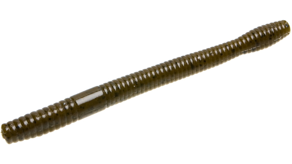 Zoom Magnum Finesse Worm, 10 Pack, 5in, Green Pumpkin, 114025