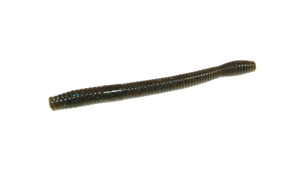 Zoom Magnum Finesse Worm, 10 Pack, 5in, Green Pumpkin Blue, 114239X