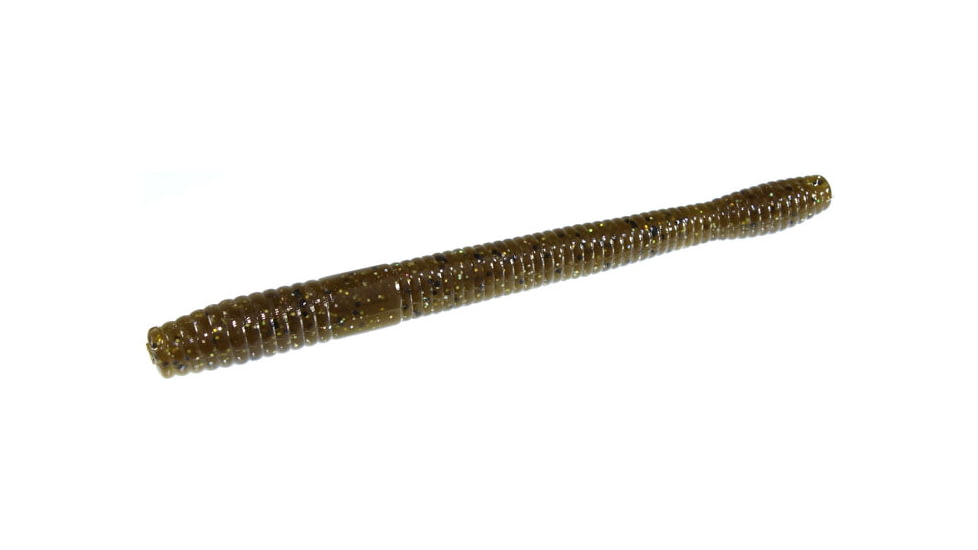 Zoom Magnum Finesse Worm, 10 Pack, 5in, Green Pumpkin Magic, 114284X