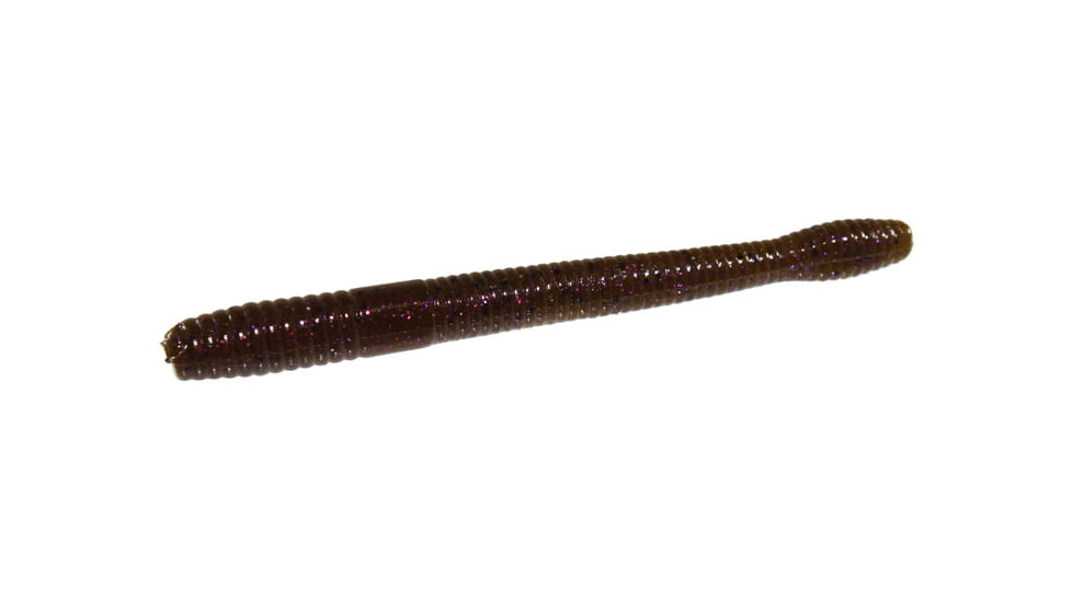 Zoom Magnum Finesse Worm, 10 Pack, 5in, Green Pumpkin Purple, 114248X