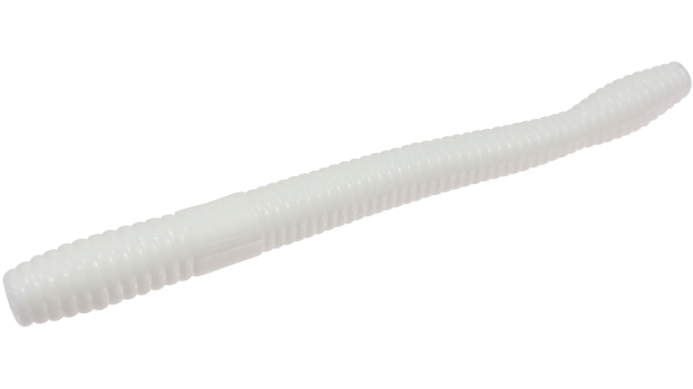 Zoom Magnum Finesse Worm, 10 Pack, 5in, White, 114040X