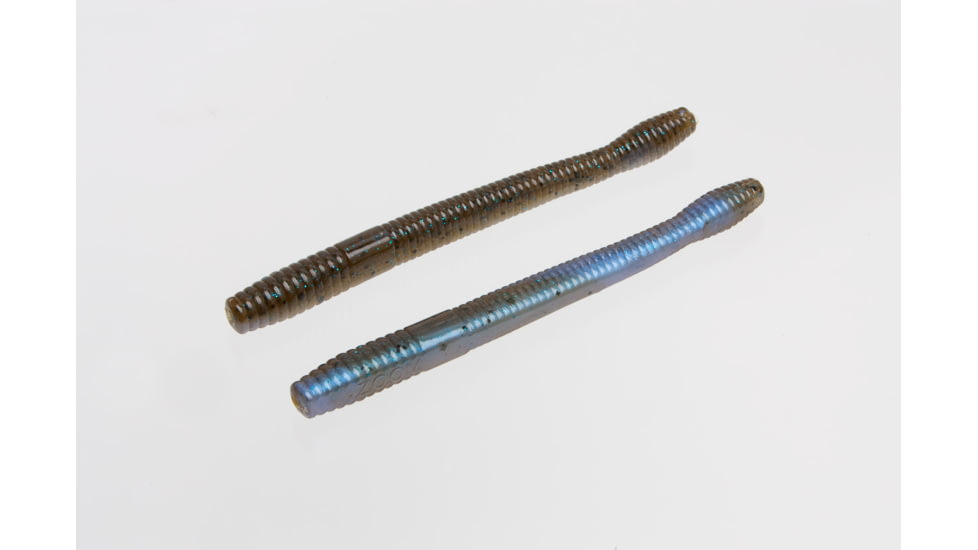 Zoom Magnum Finesse Worm, 10, 5in, Green Pumpkin-Blue Flash, 114294-SP