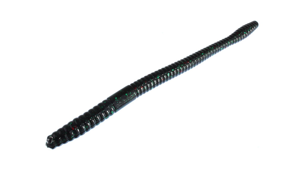 Zoom Magnum Trick Worm, 8 Pack, 7in, Black Emerald, 115136X