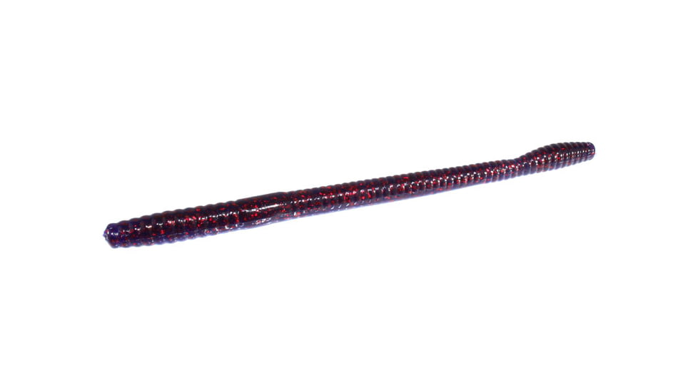 Zoom Magnum Trick Worm, 8 Pack, 7in, Grape Red Glitter, 115063X