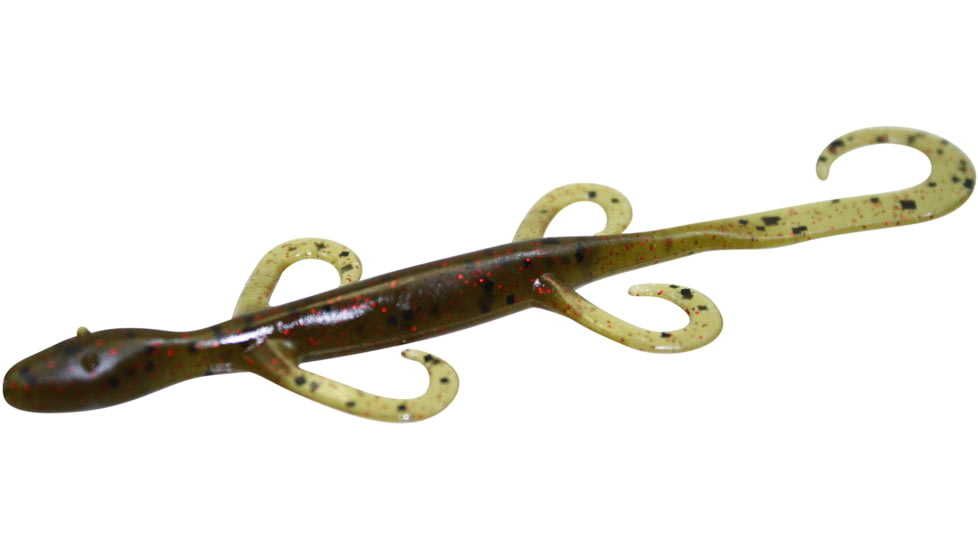 Zoom Mini Lizard, 15 Pack, 4in, Green Pumpkin Red, 005202X