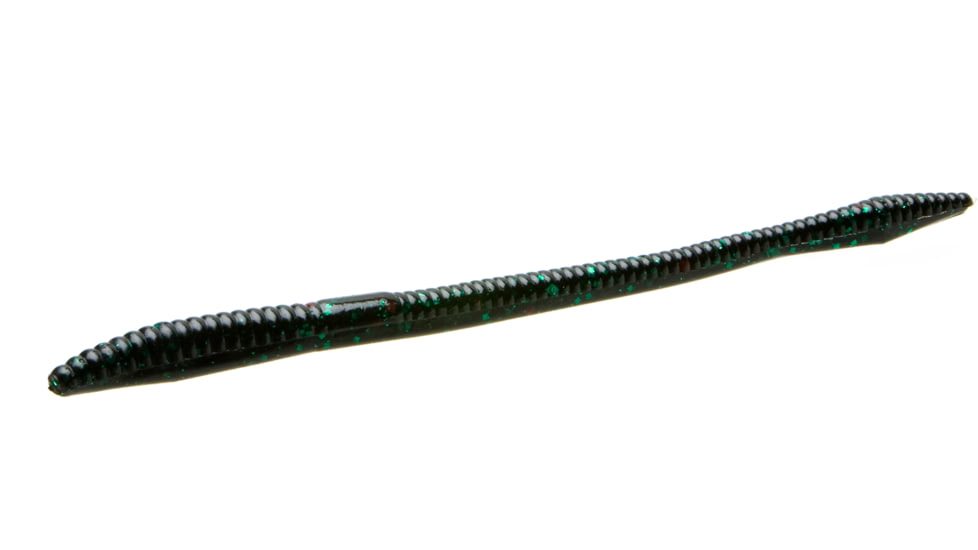 Zoom Trick Worm, 20 Pack, 6.5in, Black Emerald, 006136X