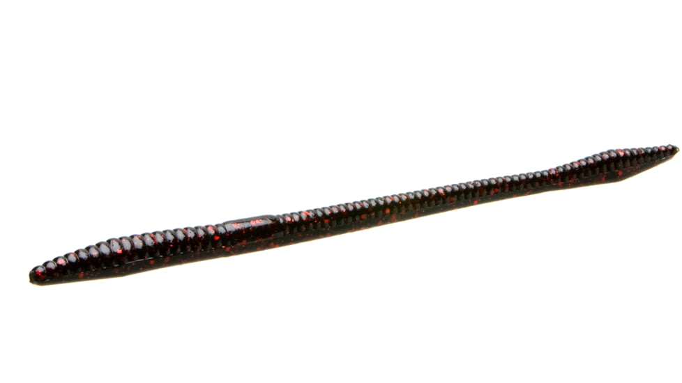 Zoom Trick Worm, 20 Pack, 6.5in, Black Red Glitter, 6001