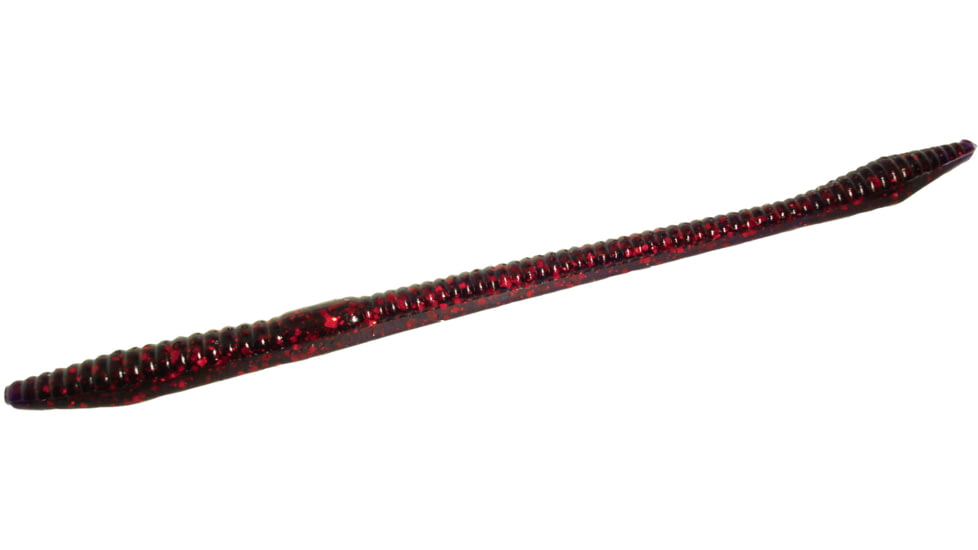 Zoom Trick Worm, 20 Pack, 6.5in, Grape Red Glitter, 006063X