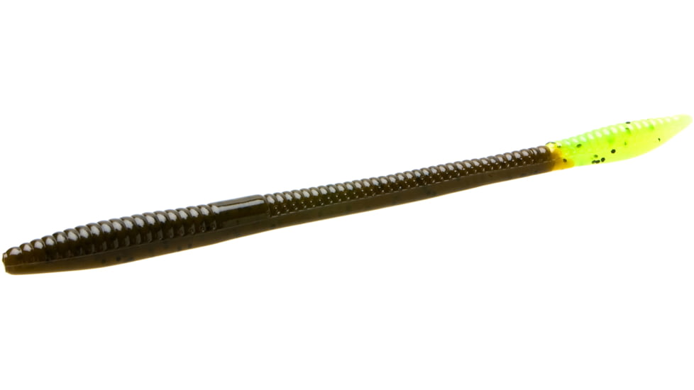 Zoom Trick Worm, 20 Pack, 6.5in, Green Pumpkin/Chart, 6104