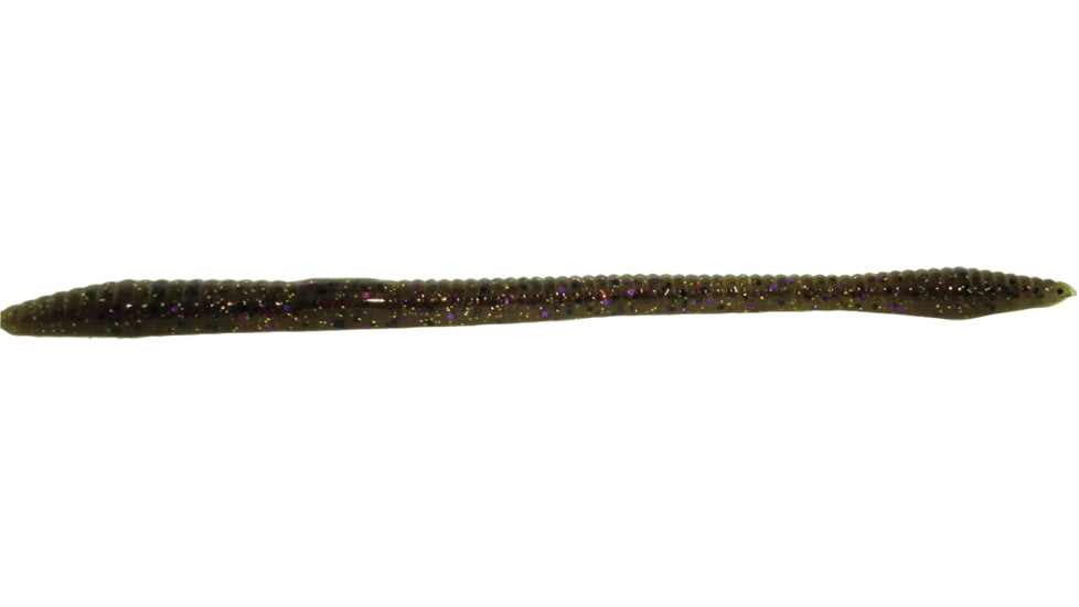 Zoom Trick Worm, 20 Pack, 6.5in, Green Pumpkin Prp Gold, 006249X