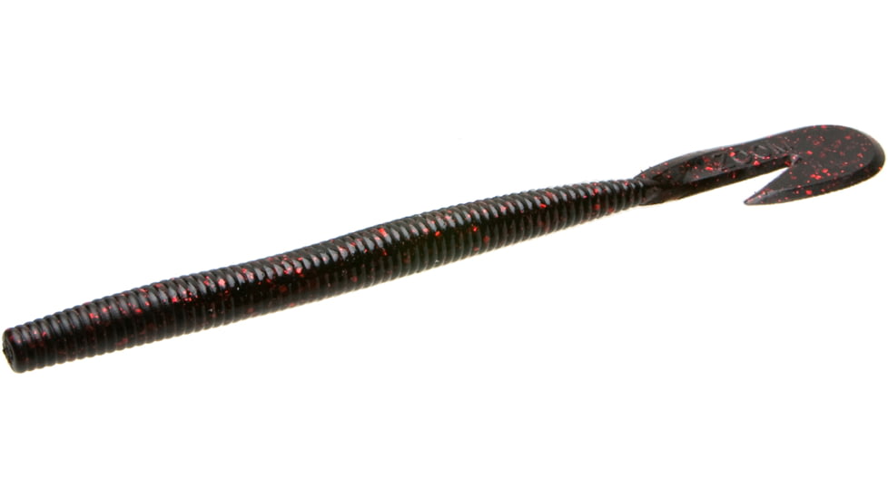 Zoom U-V Speed Worm, 15 Pack, 6in, Black Red Glitter, 018001X