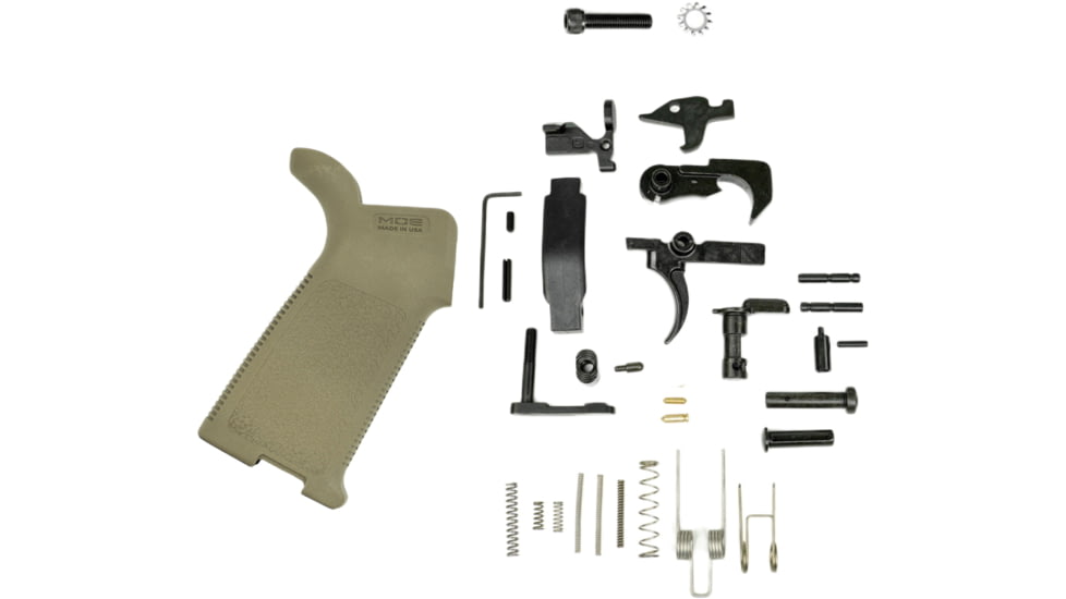 ZRODelta ELG Complete Lower Parts Kit w/ Enhanced Polymer Trigger Guard, Black/FDE, Small, 7035-0025-1520-FDE