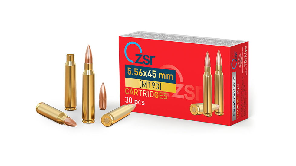 ZSR 5.56x45mm NATO 55 Grain M193 FMJ Brass Cased Rifle Ammo, 30 Rounds, 8683262441099