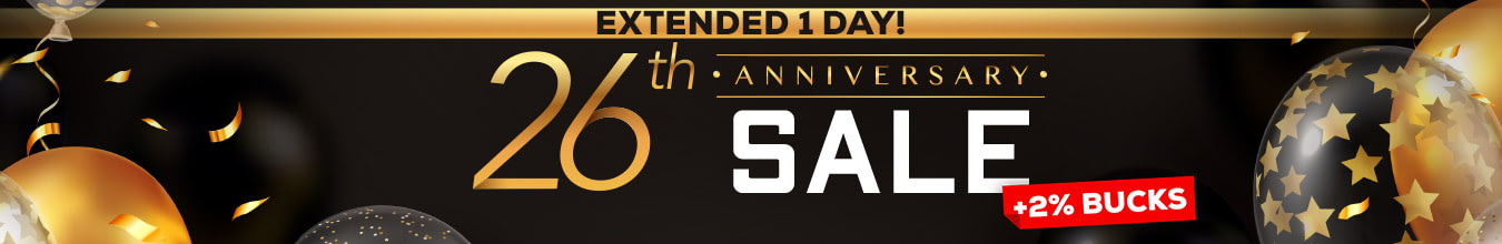 One More Day to Save! 13% OFF For Members For Our 26th Anniversary! <em>&mdash; 129 products / 144 models</em>
