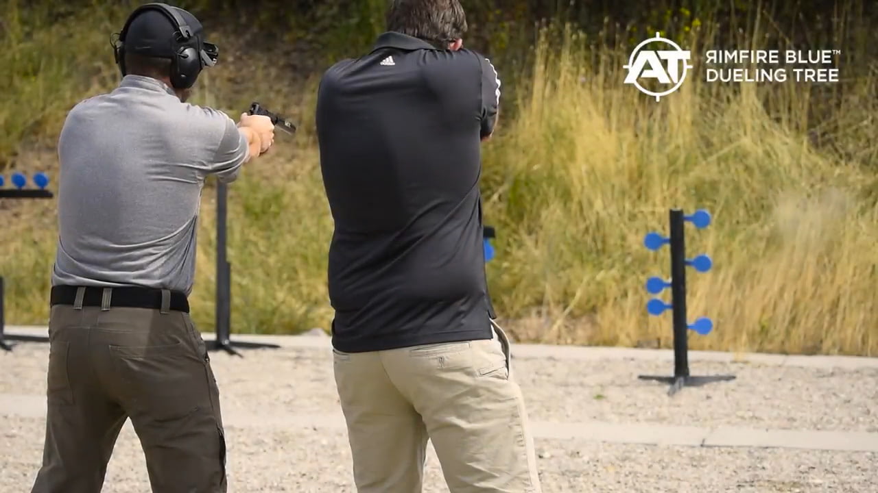 opplanet action target rimfire dueling tree video