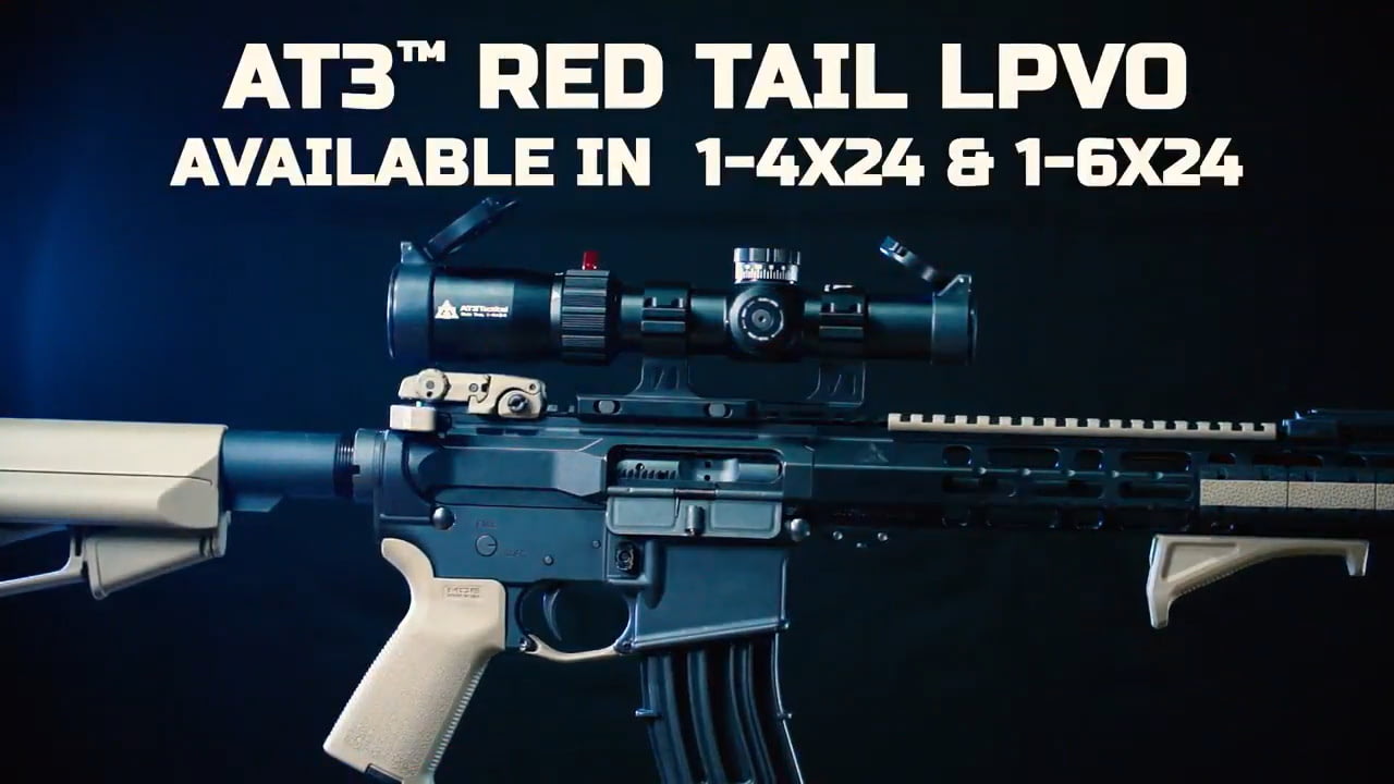 opplanet at3 tactical red tail rifle scopes with mount 1 4x24 or 1 6x24 video