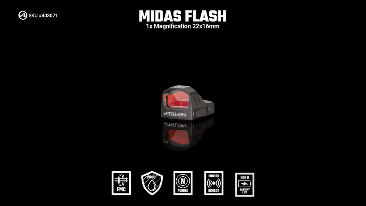 opplanet athlon optics 403071 midas flash red dot 1x magnification features video