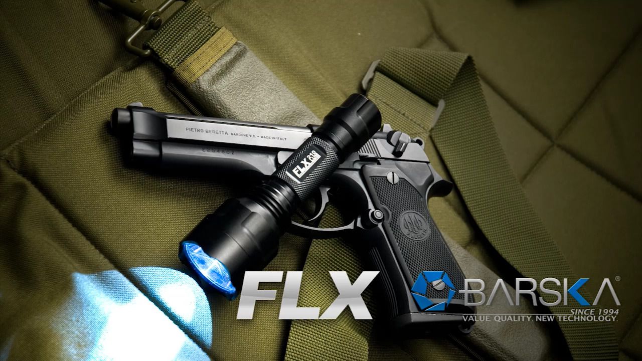 opplanet barska tactical 210 lumens led weapon flashlight video